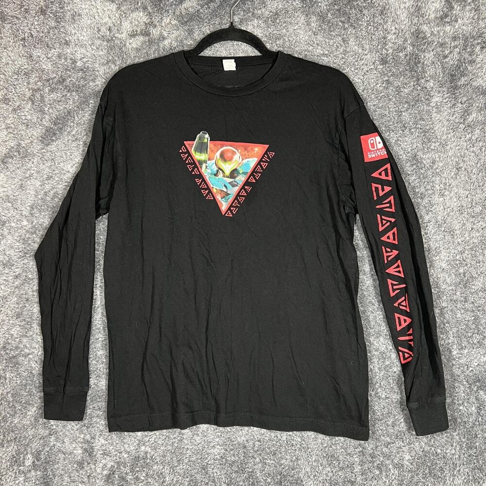 Metroid Dread Shirt Mens Medium Black Nintendo Switch Long Sleeve Smart Blanks